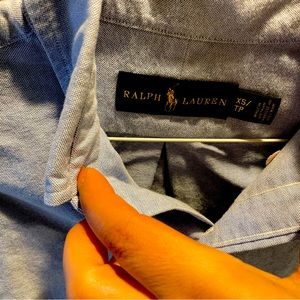 x small men button up Ralph Lauren shirt